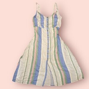 SO Green and White Striped Dress